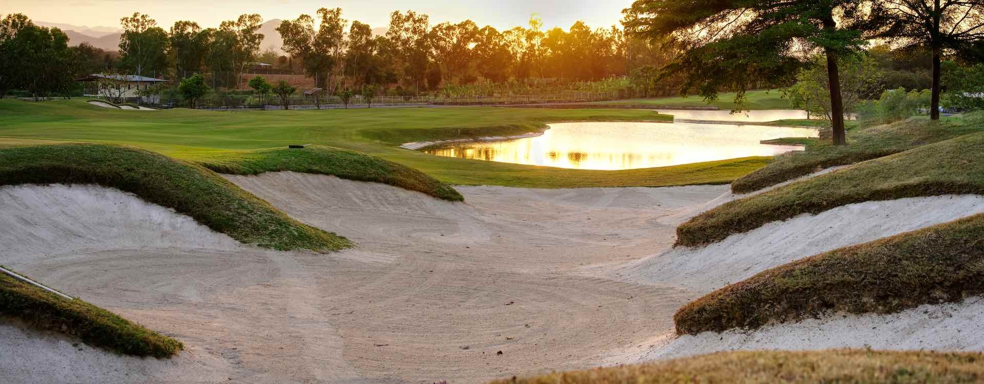 sand bunkers on a golf course